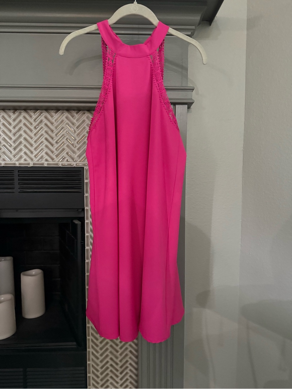 Love Riche Hot Pink Halter Mini Dress